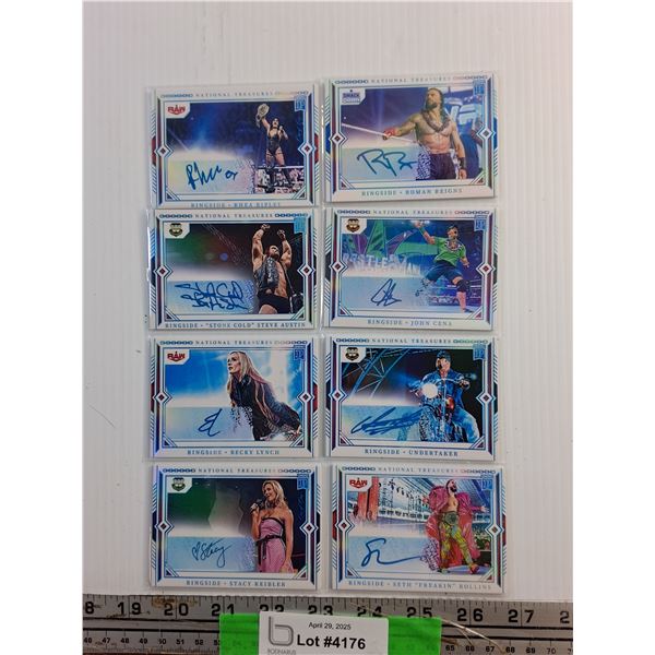 (8) Panini National Treasures Ringside Cards - Authenticity Not Guaranteed