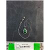 Image 1 : Silver Necklace with Green Stone Pendant