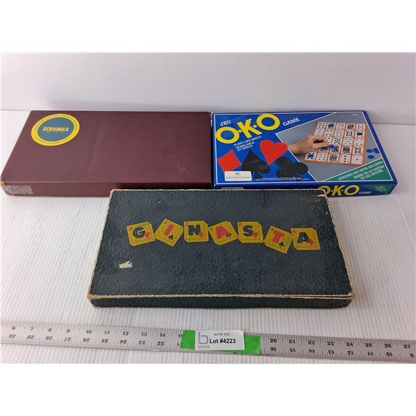 (3) Vintage Games- Oko, Scrabble, Ginasta