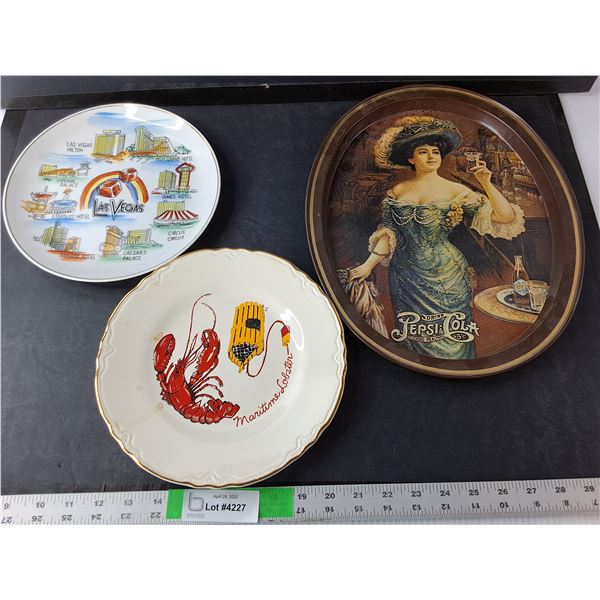 (3) Collector Plates/Trays-Las Vegas, Maritimes, Coca-Cola
