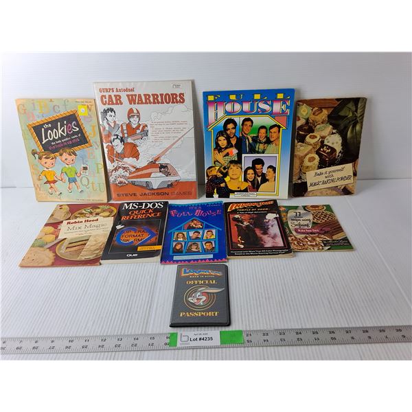 (9) Vintage Books- Full House, Indian Jones, Baking, Misc. & Looney Tunes Passport