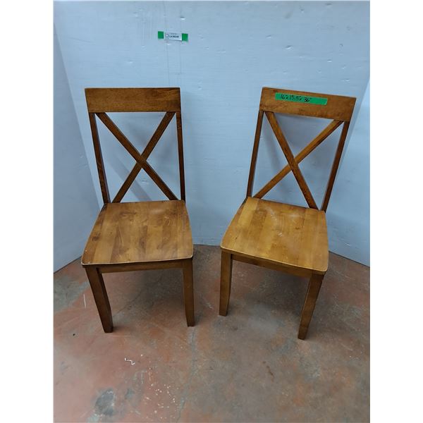 *(2) Wooden Chairs - Cannot Ship