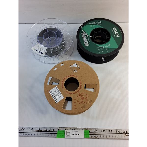 3D Printing Filaments - Black, White and Gray