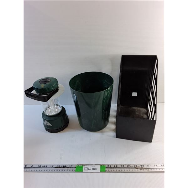 Outdoor Electric Lantern, Plastic Bucket and Magazine Holder