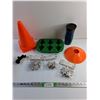 Image 1 : Safety Cones, Silicone Mold, Birch Bark Decoration, Water Bottle and Misc