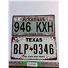 Image 1 : Arkansas & Texas Front Licence Plates