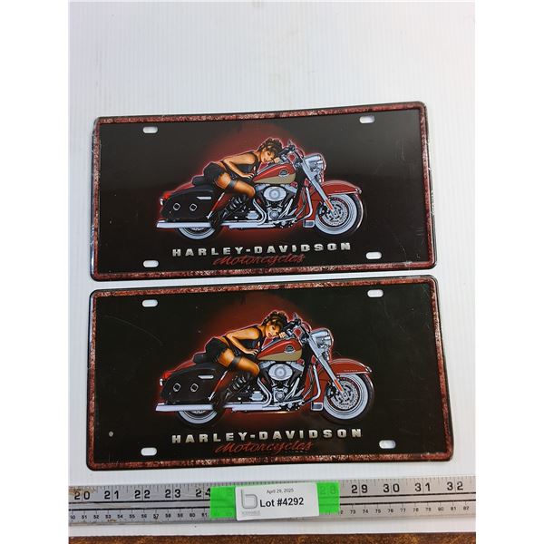 (2) Harley Davidson Front Licence Plates
