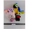 Image 1 : (3) Stuffed Toys (Rainbow Unicorn, Parrot, Panda)