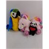 Image 2 : (3) Stuffed Toys (Rainbow Unicorn, Parrot, Panda)
