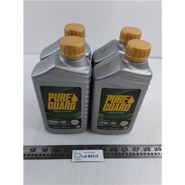(4) Pure Guard 5W-30 Motor Oil - Sealed - Cannot Ship!