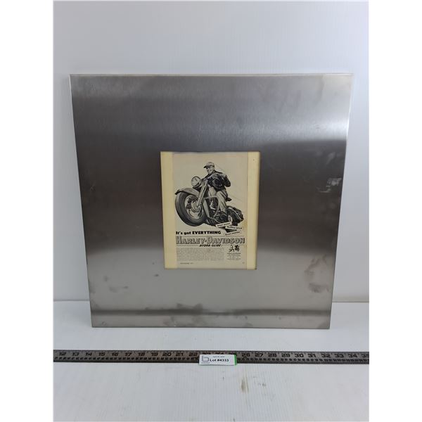 Metal Framed Harley-Davidson Advertisement from 1952 - 20" x 20"