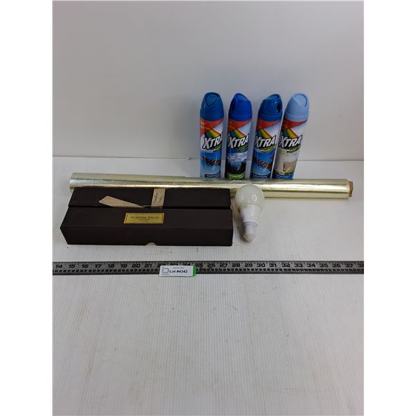 (2) Vintage Player-Piano Note Scrolls, Wrapping, Untested Bulb, 4 Cans Air Freshener - Cannot Ship!