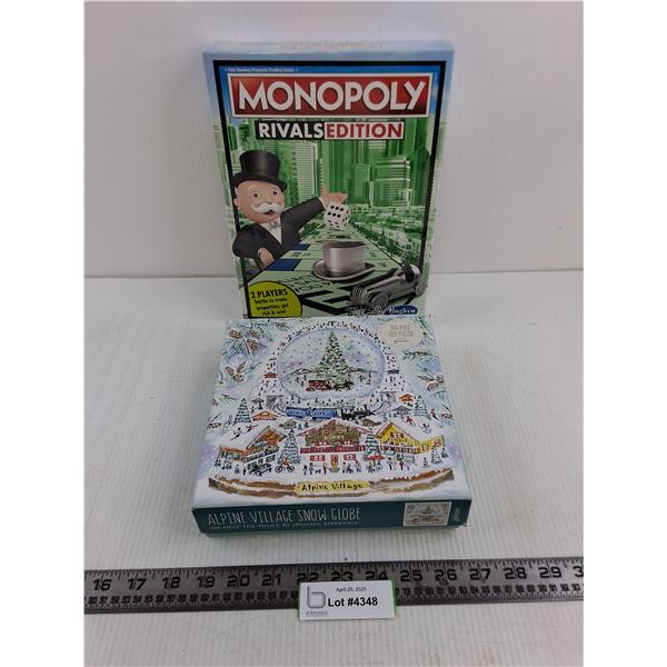 2-Player Monopoly Game - Sealed & galison 500-piece "Alpine Snow Village" Jigsaw Puzzle
