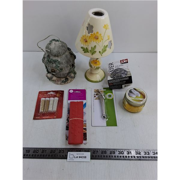 Kitchen/Decor Items (Grater, Candle, Holder, Misc.)