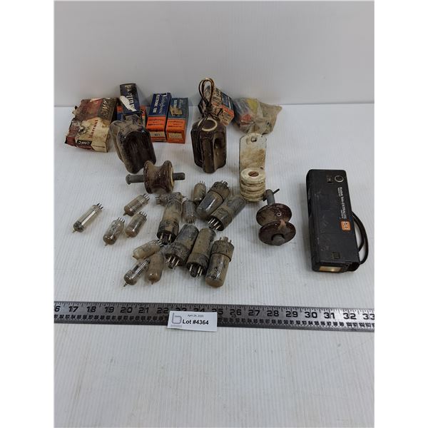 Assorted Vintage Vacuum Tubes & Insulators - As is, Kodak Camera - Untested