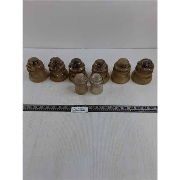 (8) Vintage Glass Insulators