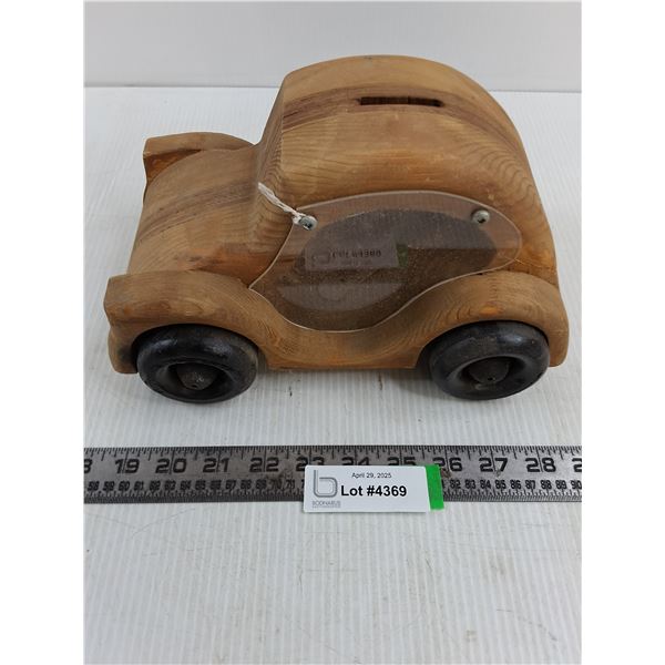 Wooden VW Car Coin Bank 10" x 7" x 5.5"