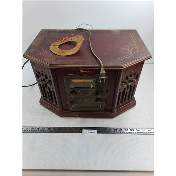Memorex Vintage Look Radio/CD/Record Player 20" x 14" x 12" - Powers On - As is