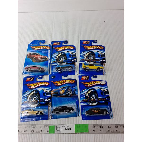 (6) Hot Wheels Model Cars- '69 Corvette, '69 Camaro, '47 Chevy Fleetline, Misc.