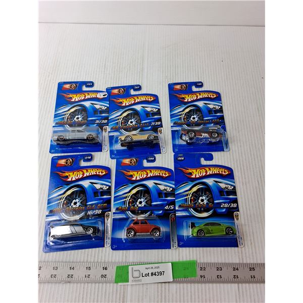 (6) Hot Wheels Model Cars- Baja Bug, Honda Civic Si, Nissan Titan, Misc.