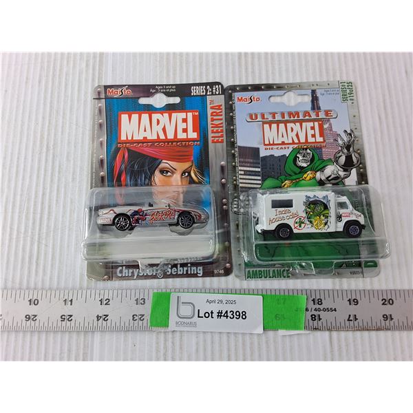 (2) Marvel Die-Cast Cars- Ambulance & Chrysler Sebring