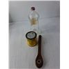 Image 2 : Vintage Lot- Beer Bottle, Maxwell House Containers, La-z-boy Recliner Handle