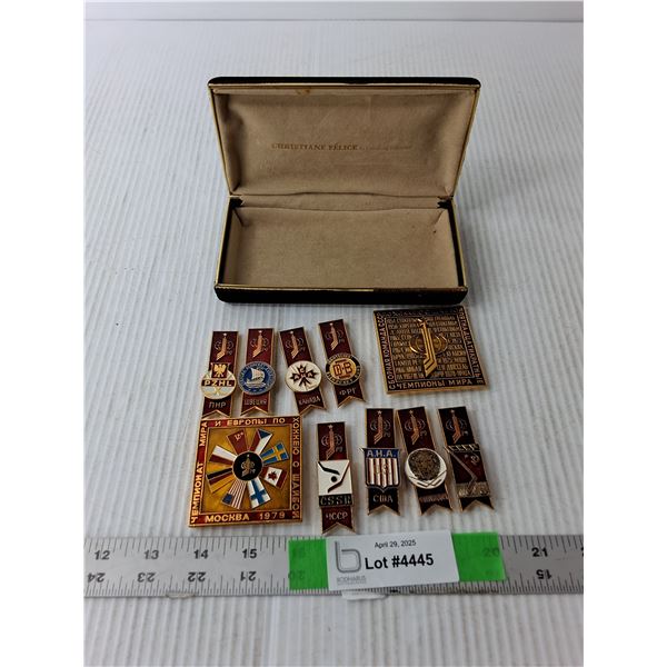 (10) Russian 1979 World Hockey Pins & Case