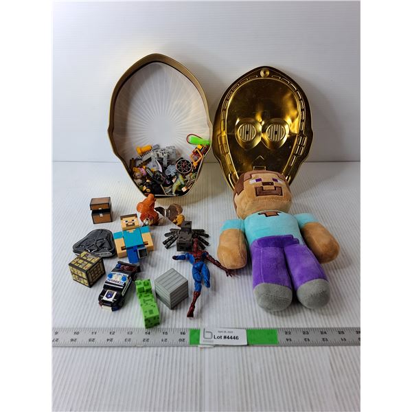 Minecraft Stuffie, C3PO Tin, Various Mineraft Toys, Misc.