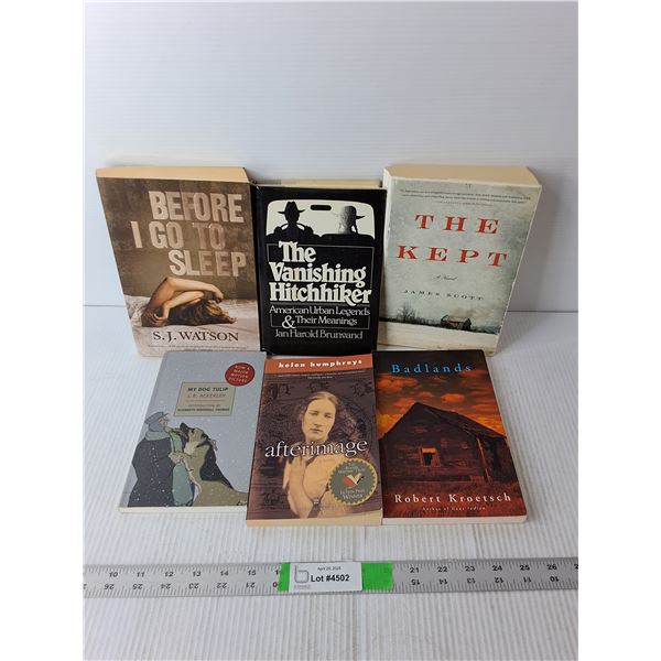 (6) Books- The Kept, Badlands, My Dog Tulip, Misc.