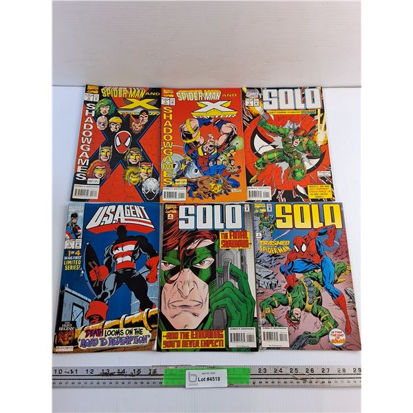 (6) Marvel Comics - Solo, Spider Man and US Agent