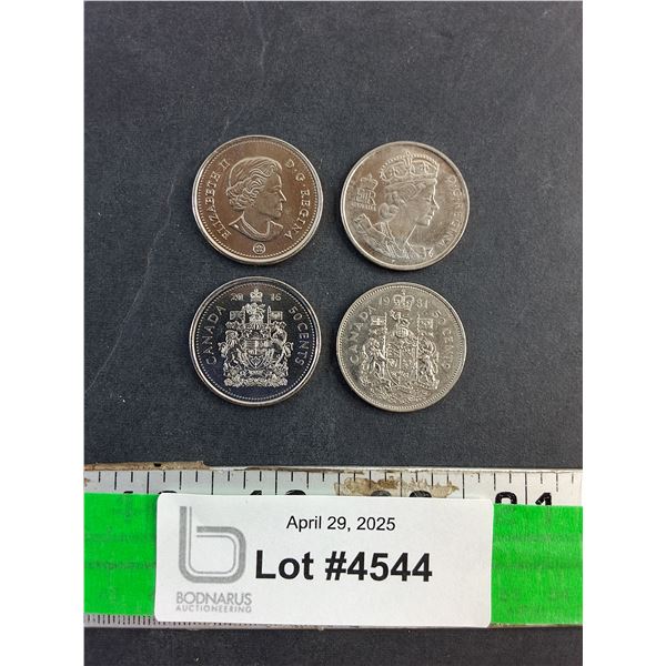 (4) Canadian 50 Cent Coins