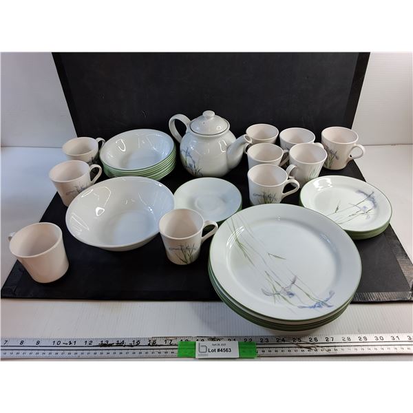 Corning Ware Mugs, Bowls, Tea Pot and Plates