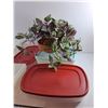 Image 3 : Rubbermaid & Tupperware Containers with Lids and Artificial Plant