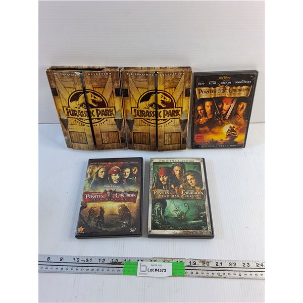 Jurassic Park and Pirates of the Caribbean DVD Movies