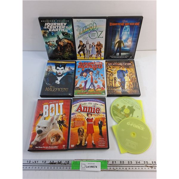(10) DVD Movies - Bolt, Maleficent and The Wizard of Oz