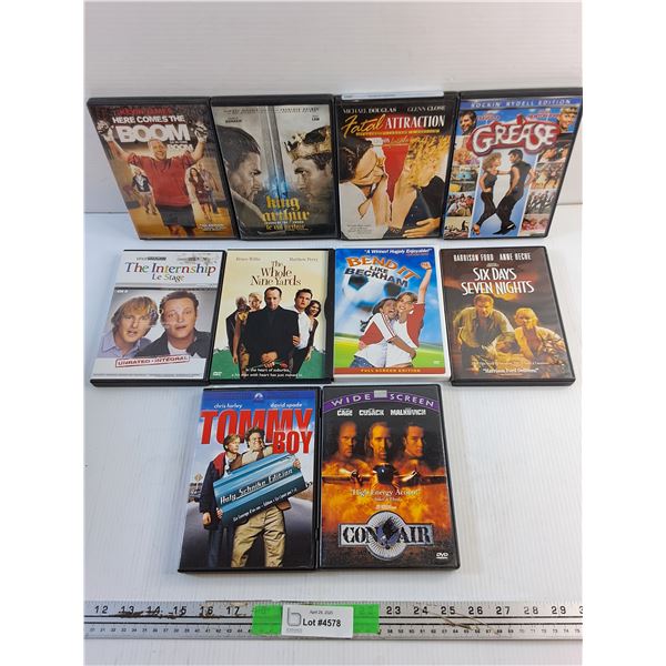 (10) DVD Movies - Tommy Boy, Grease and King Arthur