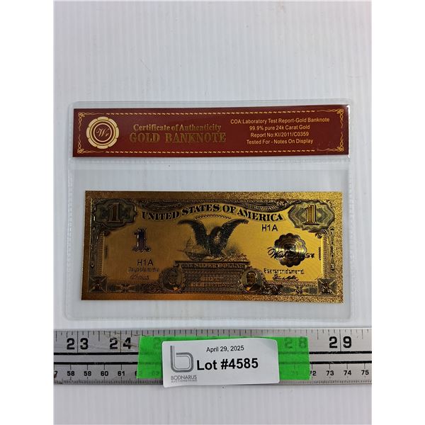 Golden US 1 Dollar Banknote - AUTHENTICITY NOT GUARANTEED