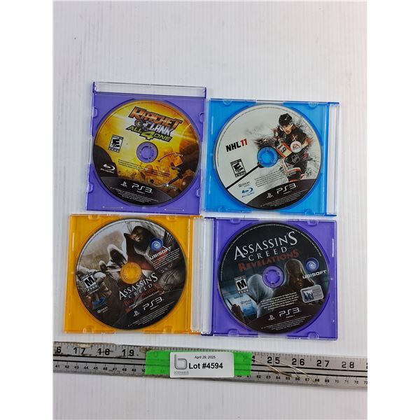 (4) PS3 Games - Assassin's Creed, NHL 11 and Ratchet Clank