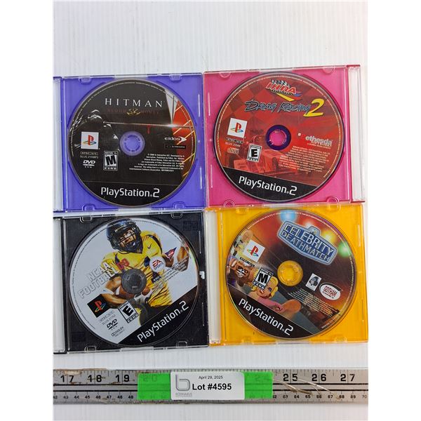 (4)  PS2 Games - Hitman Blood Money, Drag Racing 2 and Celebrity Death Match