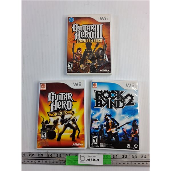 Wii Guitar Hero and Rock Band Games
