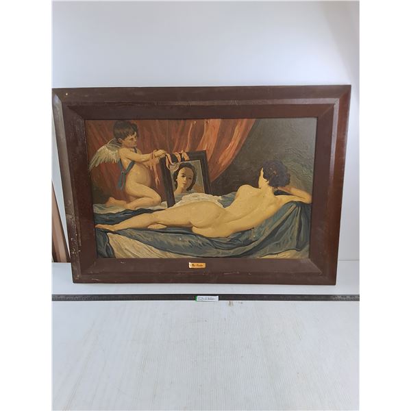 Wood Framed Wall Art "The Nudes" - 34.5" x 24.5"