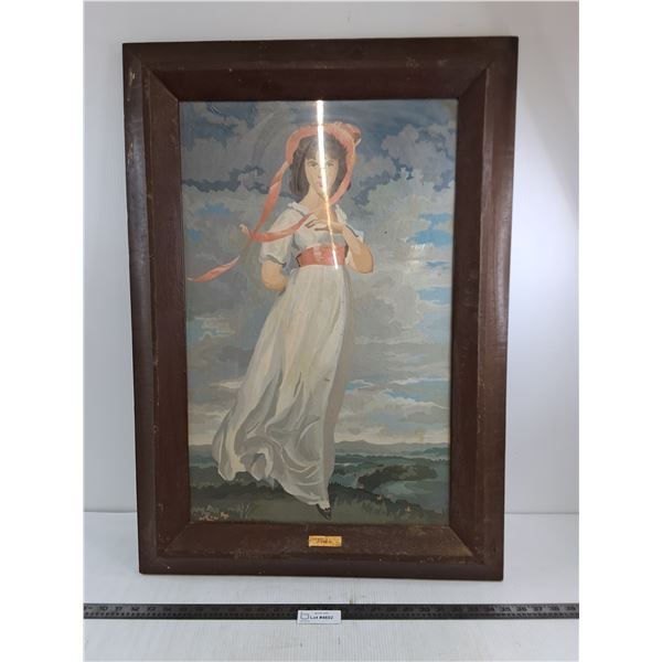 Wood Framed Wall Art "Pinkie" - 34.5" x 24.5"