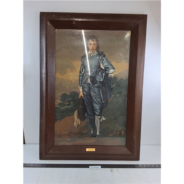 Wood Framed Wall Art "Blue Boy" - 34.5" x 24.5"