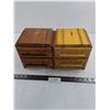 Image 1 : (2) Wooden 2-Drawer Jewelry Boxes - 7" x 7" x 7.5"