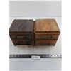 Image 1 : (2) Wooden 2-Drawer Jewelry Boxes - 7" x 7" x 7.5"