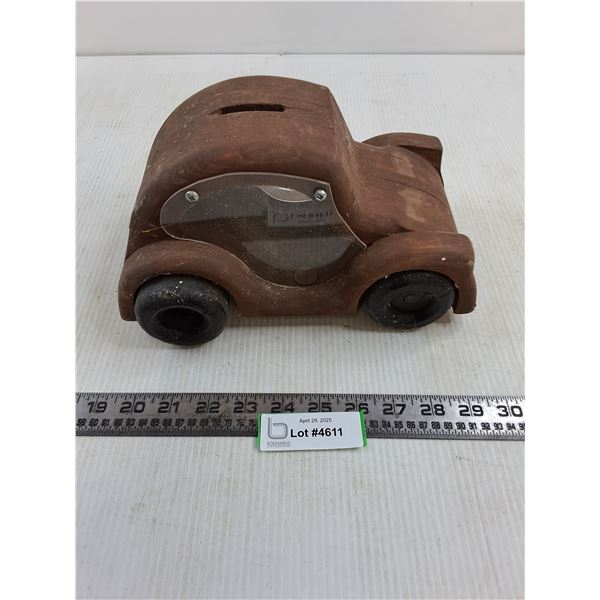 Wooden VW Car Coin Bank 10" x 7" x 5.5"