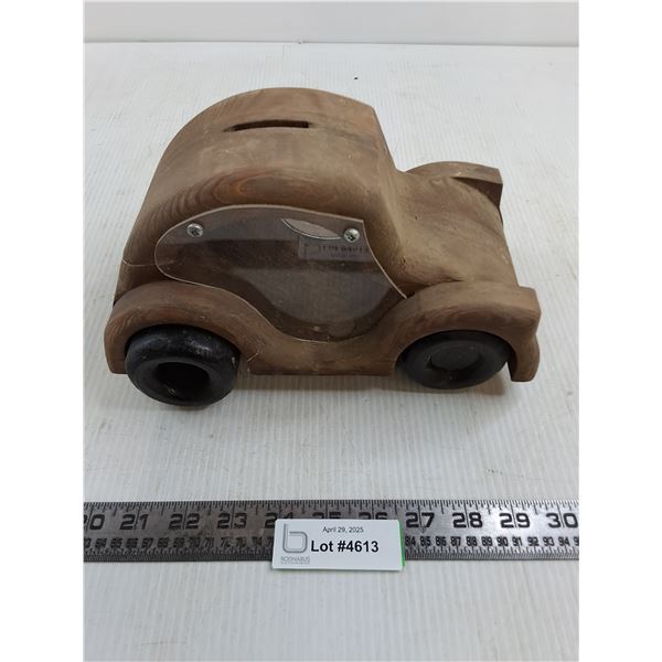 Wooden VW Car Coin Bank 10" x 7" x 5.5"