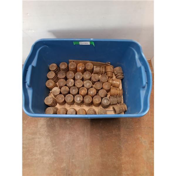 * Bulk Container (Double Stacked) Vintage Telegraph Insulators with Storage Bin - Cannot Ship!