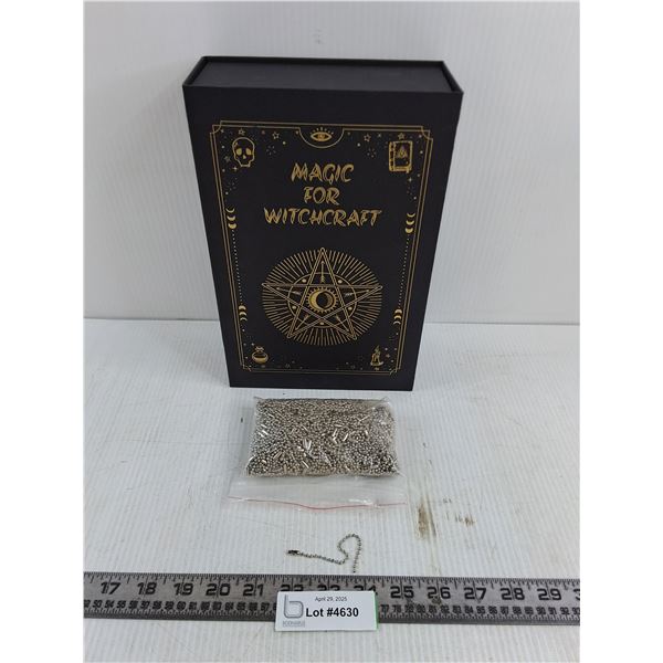 Empty Box "Magic for Witchcraft", Bulk Bag of Metal Bead Tags