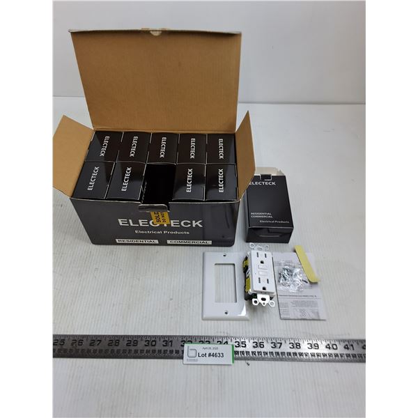 (10) Electeck Receptacle Outlets - New Stock - Unused